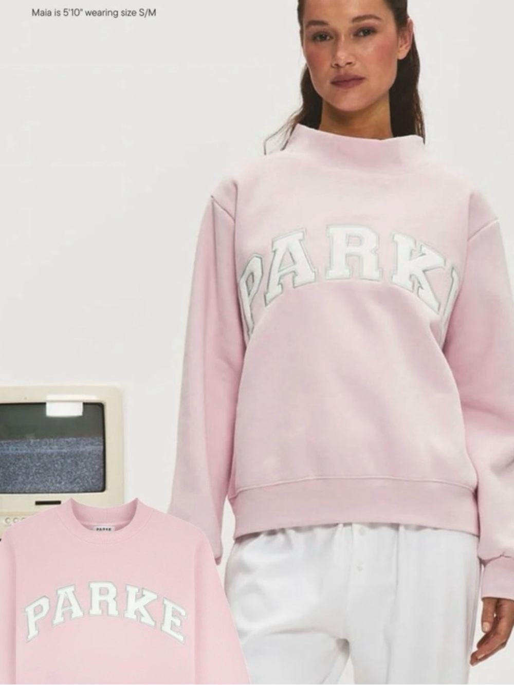 NEW Parke Fleece Varsity Mock neck Sprinkle Sweatshirt Nostalgia Drop Size L/XL